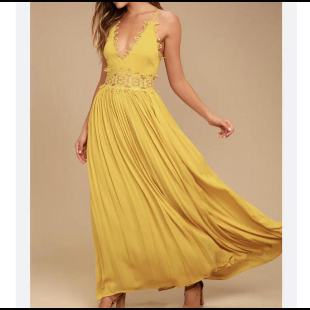 Lulu's Yellow Maxi Dress